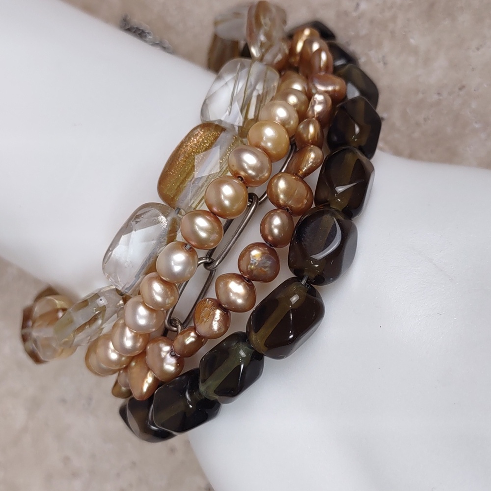 Silpada Multi Strand Pearl/Gemstone Bracelet